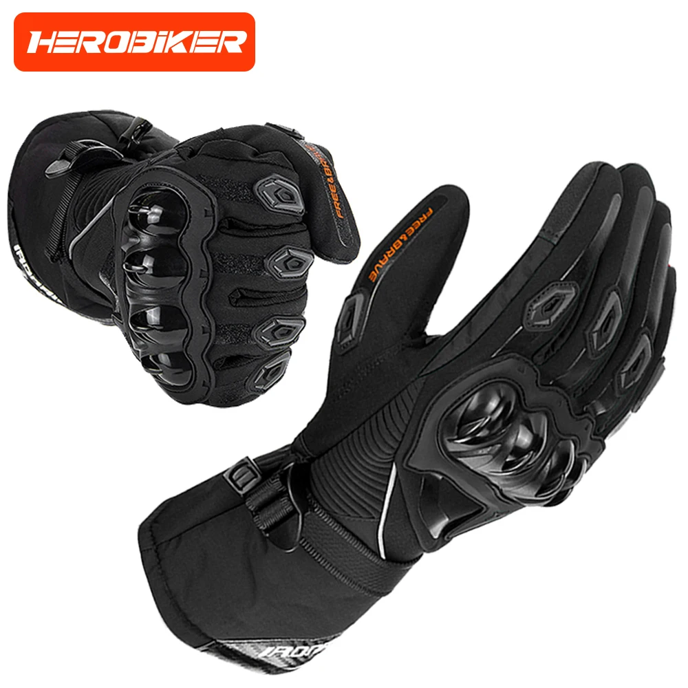 

Зимние мотоциклетные перчатки, мужские внедорожные мотоциклетные водонепроницаемые и теплые перчатки, светоотражающие перчатки с сенсорным экраном и полным пальцем для верховой езды