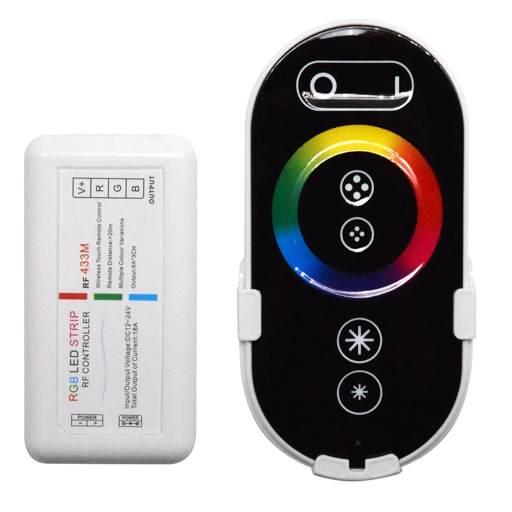 Rgb-6-Key Controller Set Dc12-24V 6A/Ch Brightness Control Rgb Color Smd Cob Led Strip Rf Wireless Remote Controller