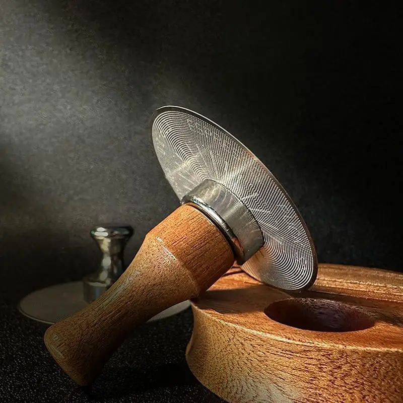 Espresso Puck Screen Magnetic Supplies With Wood Handle 51/53/58mm Stainless Steel Coffee Filter Mesh Magnetic Extractor Tools