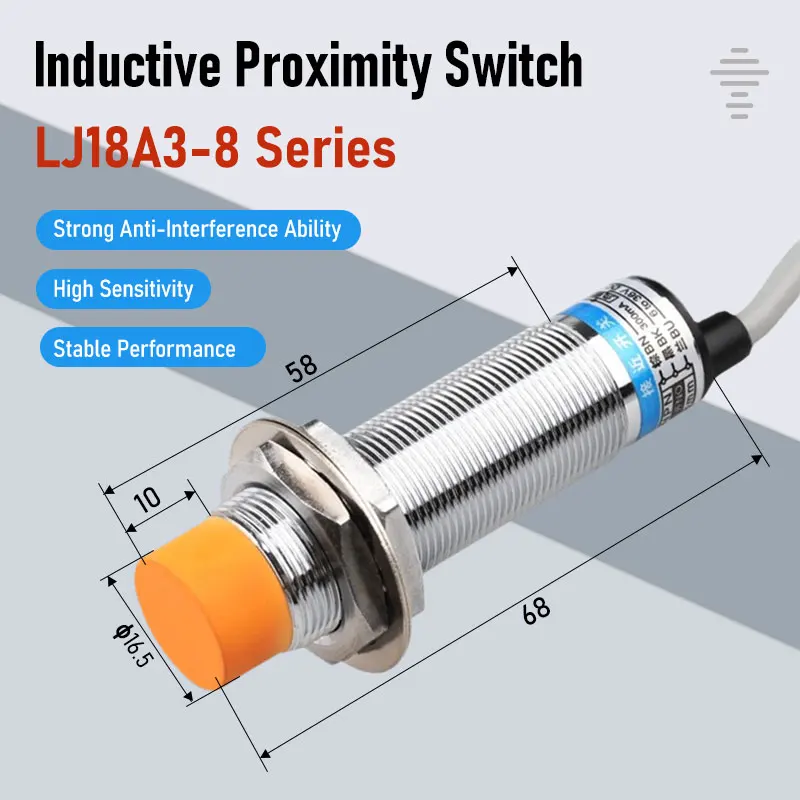 

Индуктивные металлические бесконтактные переключатели с двух или трехпроводными датчиками постоянного тока, таких как LJ18A3-8-Z/BX