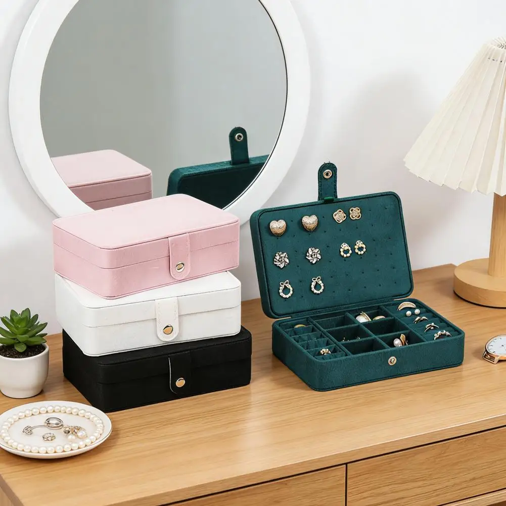 Jewelry Case Plush Velvet Jewelry Box Small Travel Case Organizer Portable Mini Display Storage for Rings Earrings Necklaces
