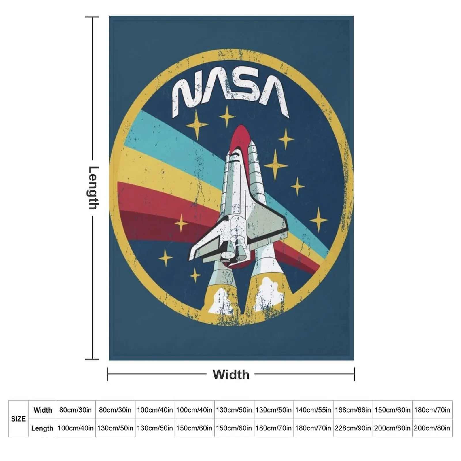 NASA Vintage emblem Throw Blanket Custom Thermal Blankets