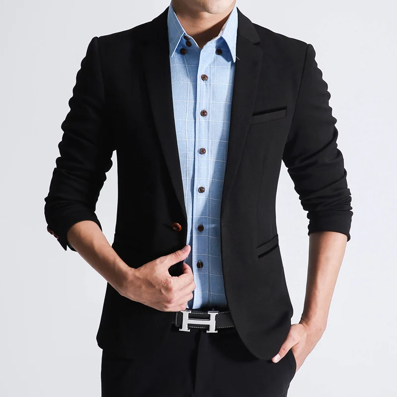 Men's Casual Suit Blazers 2025 New Fashion Business Office Social Suit Jacket Male Single Buckle Slim Fit Spring Autumn Outwear