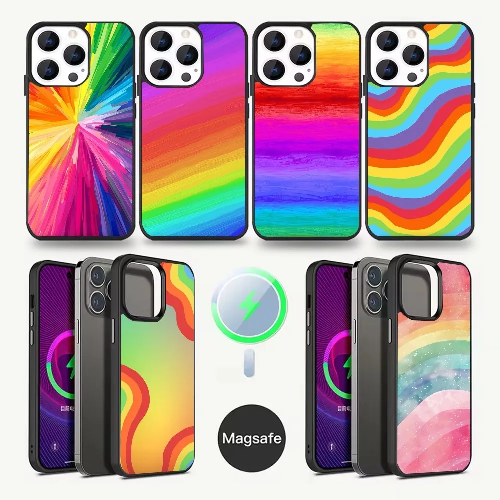 

Raionbow Luxury Phone Case For iPhone 16,15,14,13,12,11,Pro,Max,Plus,Mini,Magsafe,Magnetic Wireless Charging Case
