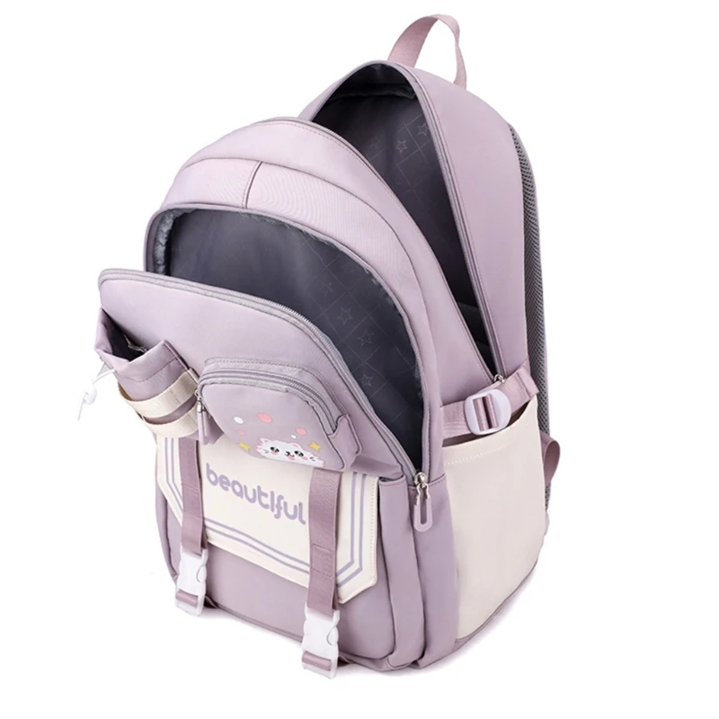 Ransel Berkualitas untuk Anak Perempuan Tas Sekolah Kapasitas Besar Ransel Kasual Travel Daypack