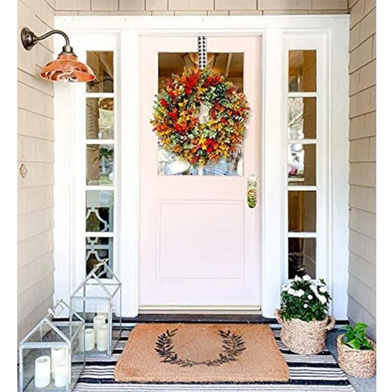 Christmas Imitation Plants Wreath Ornaments Hanging Front Door Home Party 15UB view 4