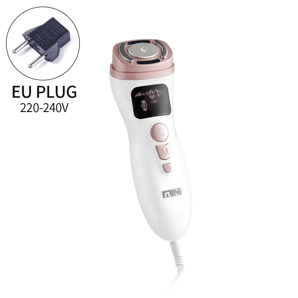 foreverlily Mini HIFU Maschine Ultraschall RF EMS HIFU Hautstraffung Gesichts Lifting Gerät Gesicht Kinn Hals Auge Anti Falten Massagegerät Heimgebrauch 8