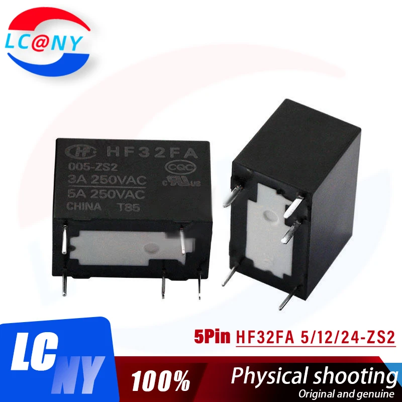 5Pcs HF32FA Relay JZC HF32FA-005-ZS1 HF32FA-012-ZS1 HF32FA-024-ZS1 5Pin 5A 250VAC HF32FA-005-ZS2 HF32FA-012-ZS2 HF32FA-024-ZS2