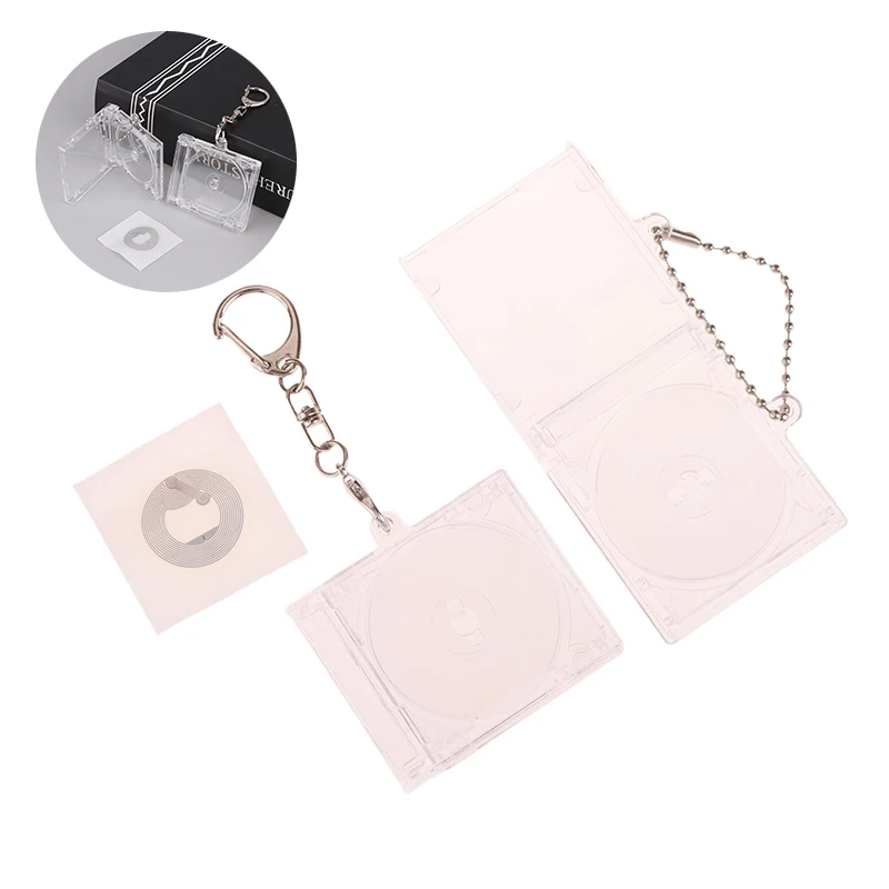 1 PCS Blank Album Mini CD Case Key Chain For DIY Backpack Hanging Decor Keychain Pendant