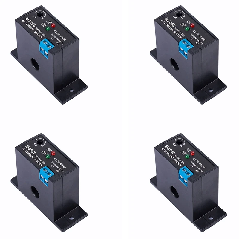 

2025 New-4X Current Sensing Switch Induction Relay AC Linkage Device Plc Signal Over Limit Closed AC 0.2-30A ( NC M3056)