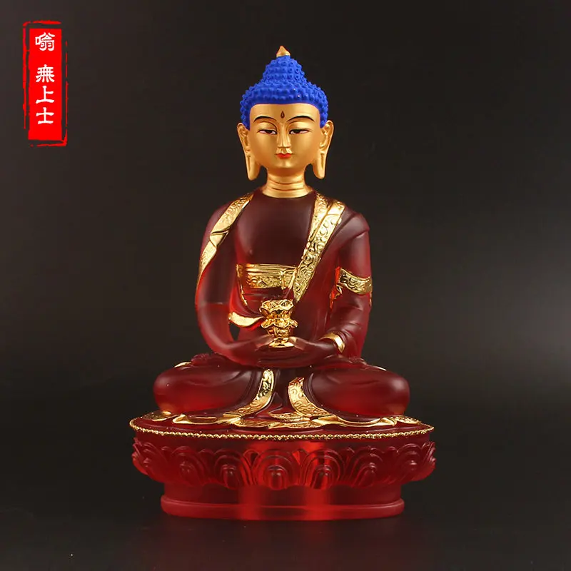 

Amitabha like Tibetan Tantra gold imitation glazed red body Amitabha Buddha like longevity receiving Buddha