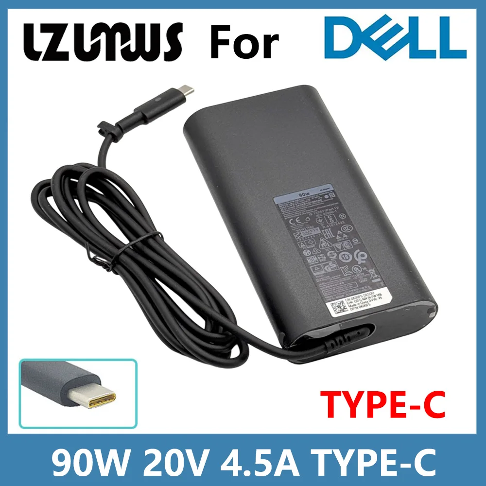 

90W USB C Laptop Charger Replacement for Dell XPS 13 15 Latitude 3000 5000 7000 Precision 3540 5550 Series AC Power Adapter