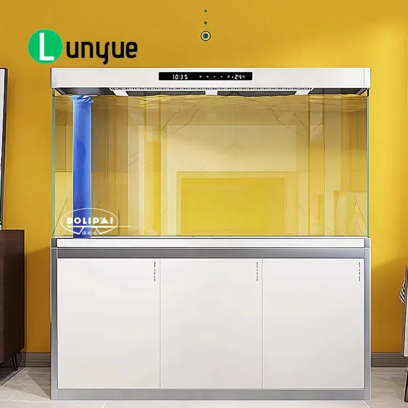 Ultra Clear Low Iron Glass Aquarium with Cabinet 60cm to 195cm Custom Size Fish Tank Stand for Home Office Decor Wholesale
