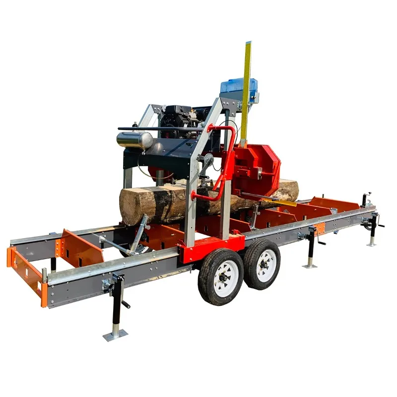 Professional Sawmill Factory Horizontal Band Sawmill Gas Engine Powered Efficiency Lumber Production Mobile Log Cutting