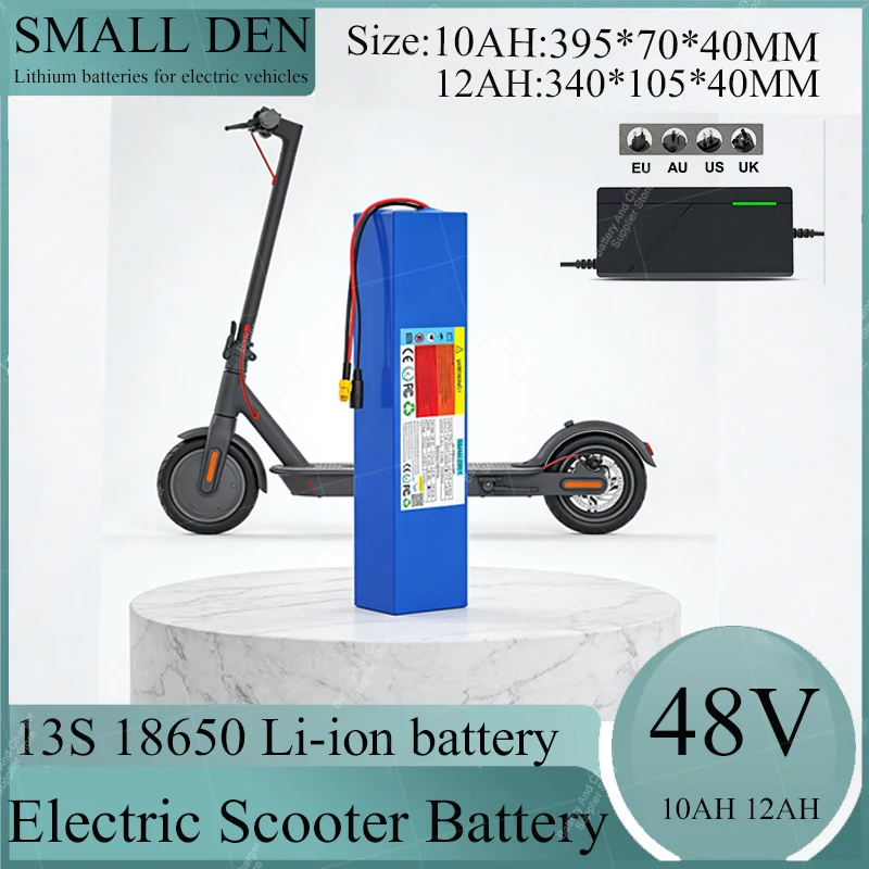 48V 10Ah 12Ah Lithium BatteryPack 18650-13S 720W High-power With BMS For Electric two wheelers/motorcycle spare Cell+2A Charger