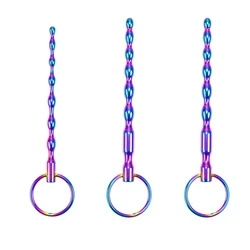 남성 무지개 스테인레스 스틸 페니스 플러그 세트, 남자 요도 카테터 확장기 금속 페니스 플러그 세트 스틱 삽입 섹스 토이