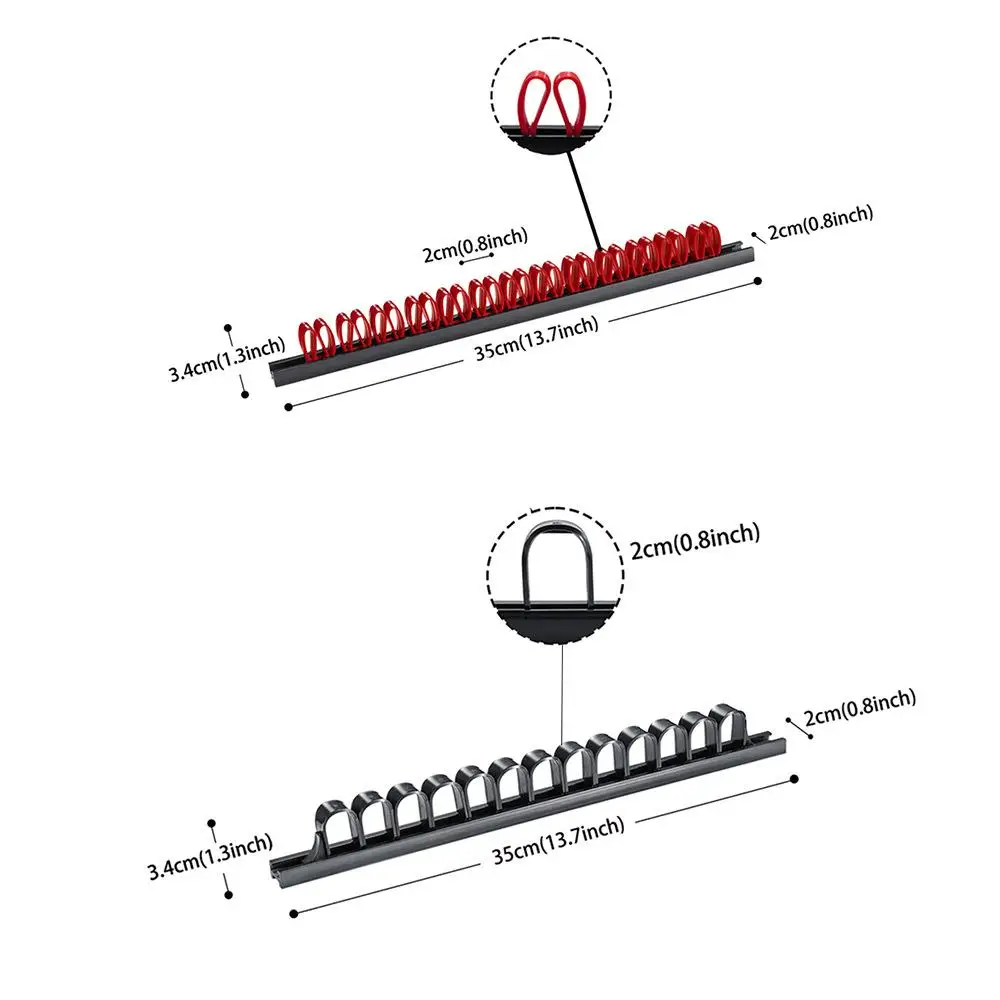 Imagem -04 - Organizador de Chave de Plástico para Chave de Fenda Rack de Trilho Suporte de Armazenamento Oficina de Garagem Ferramenta de Hardware Display Hanger Abs Montagem na Parede 1pc