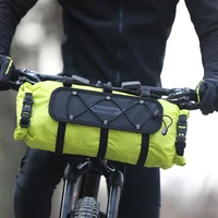 Bolsa para bicicleta Rhinowalk, bolsa multifuncional para manillar de bicicleta con bolsillos interiores y correas intercambiables