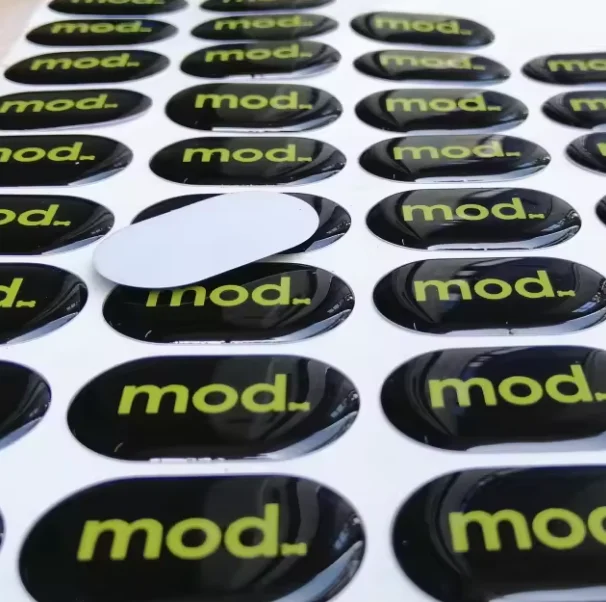 Customized adhesive design, logo printing, circular resin sticker, crystal dome, 3D customized epoxy label