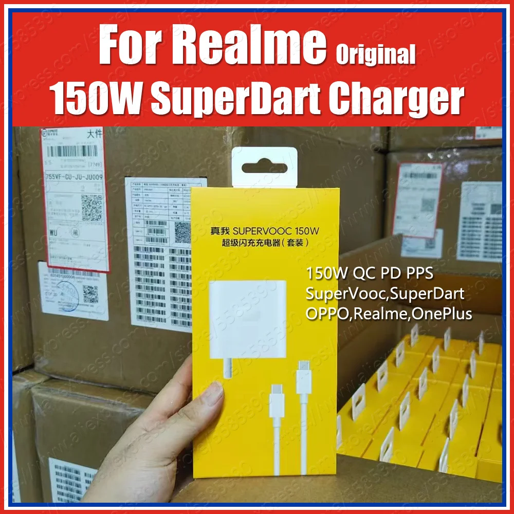 VCBEJACH PD PPS Original Realme 150W Power Adapter Charger SuperDart SuperVooc For Realme GT5 Pro Neo5 SE Neo3 11 Pro Plus