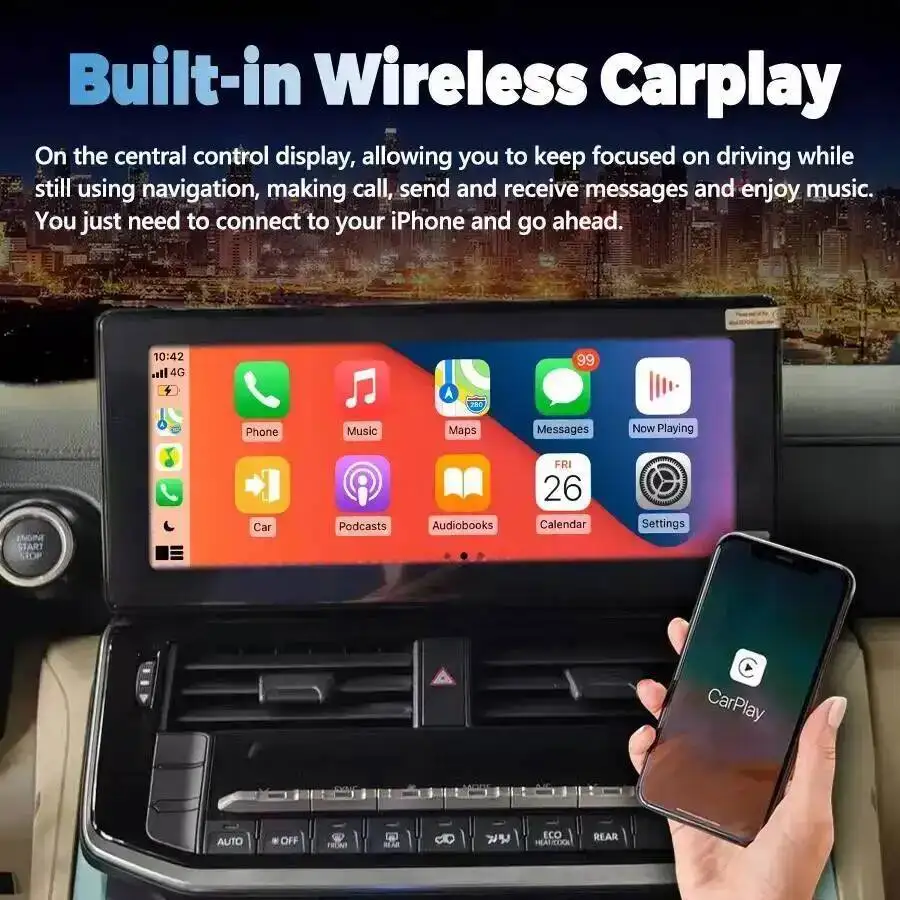 12.3'' Android Car Radio For Toyota Land Cruiser 300 LC300 2022 2023 Multimedia Player Navigation Carplay Stereo Head Unit 4G