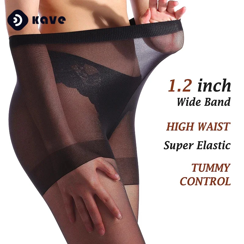 

Kave 2pairs Sexy 20D Ultra Thin Black Transparent Stockings for Women High Elasticity High Waist Sheer Tights Wholesale