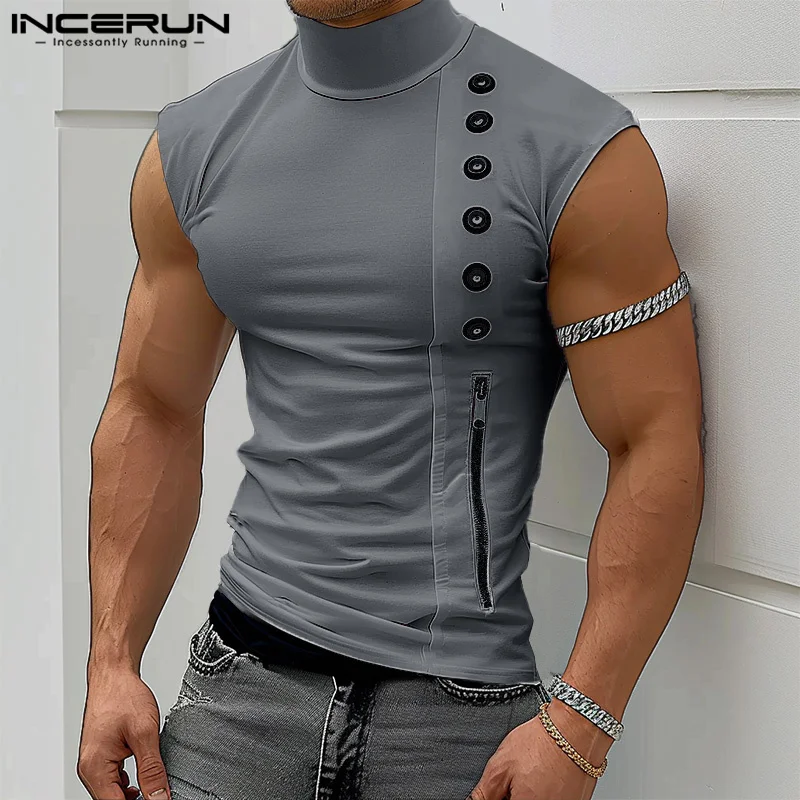 Fashion Casual Style Tops INCERUN 2024 New Mens Clothing Funny Printed Vests Male Clubwear All-match Personality Tank Tops S-5XL