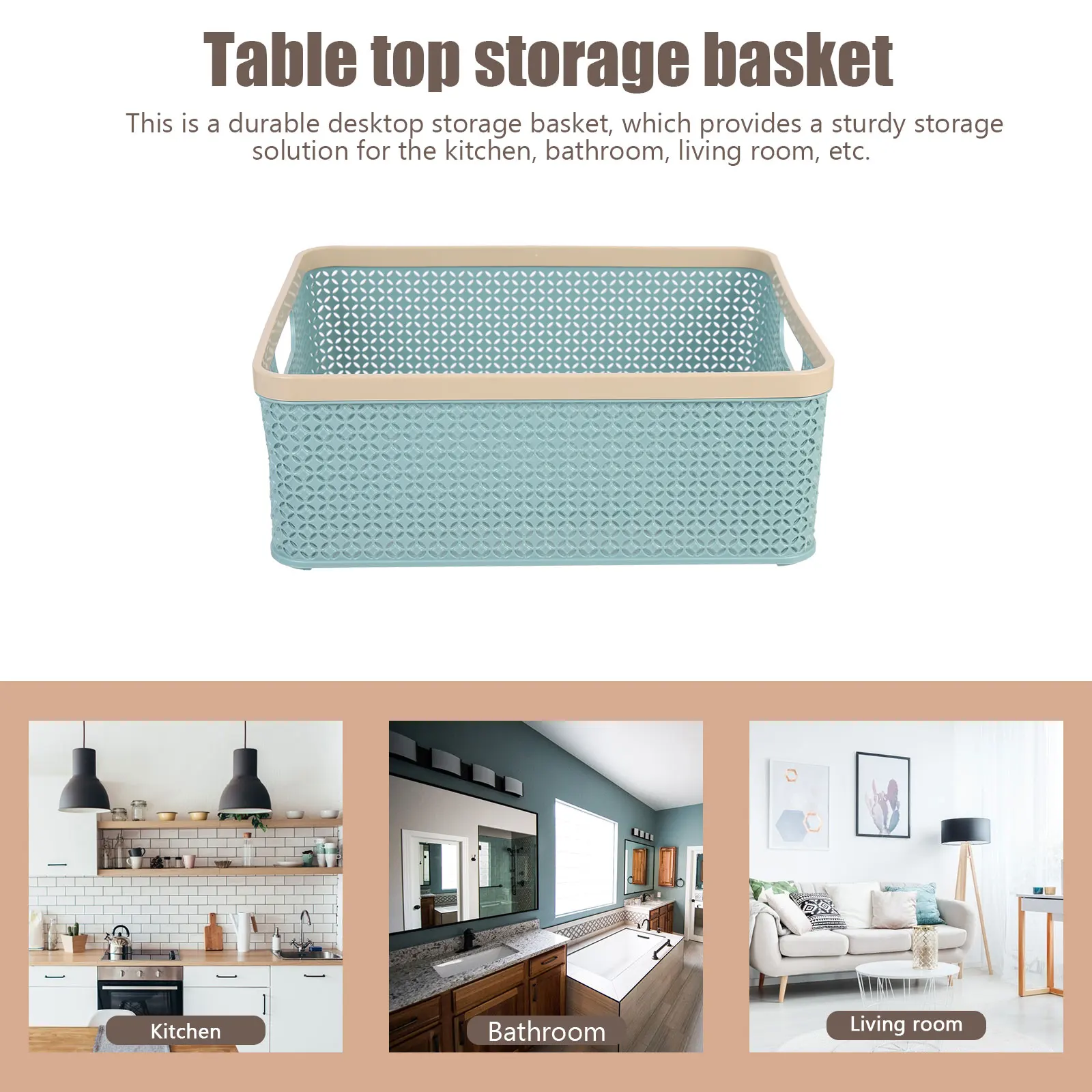 

Plastic Storage Basket Large Capacity Household Organizer For Sundries Desktop Decorative Bin Multipurpose Home