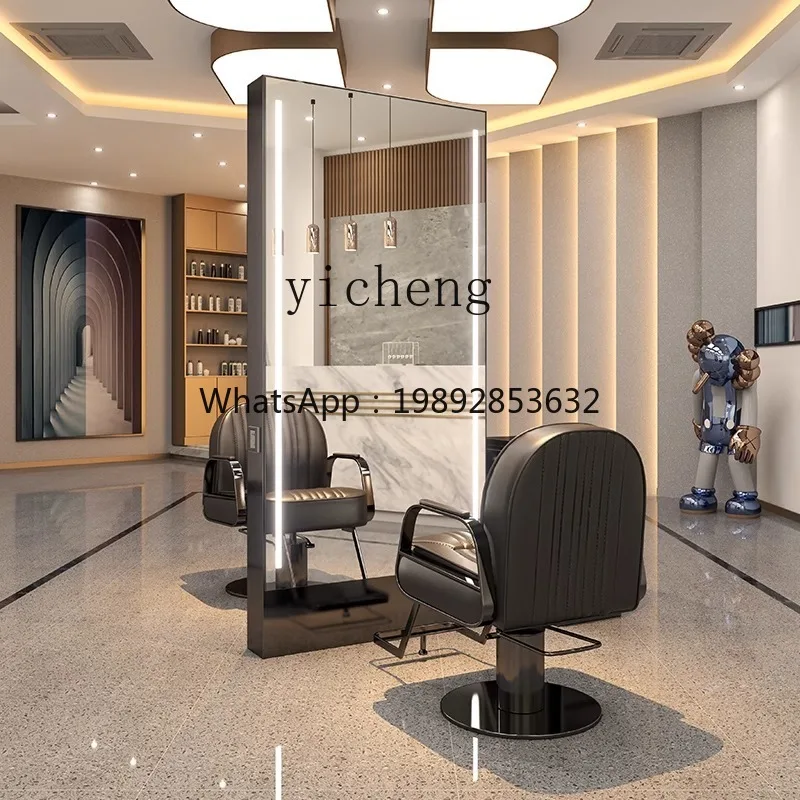 LYY   barber shop hair mirror table single and double-sided floor-to-ceiling hair cutting, perm and dyeing
