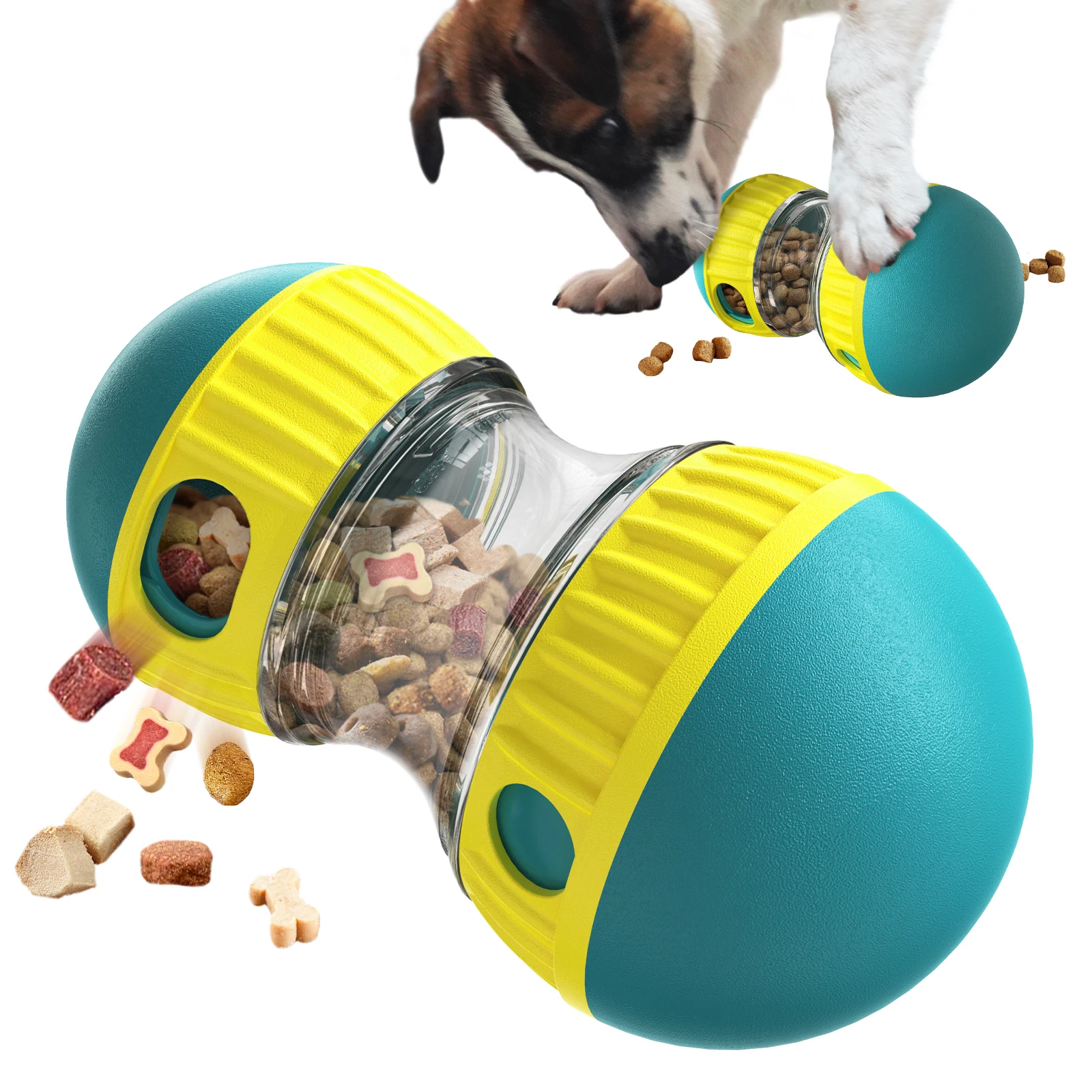 

Interactive Dog Treat Dispensing Ball Toys, Slow Feeder Puzzle Toy, Training and Enrichment Toy for Small Medium Large Dogs
