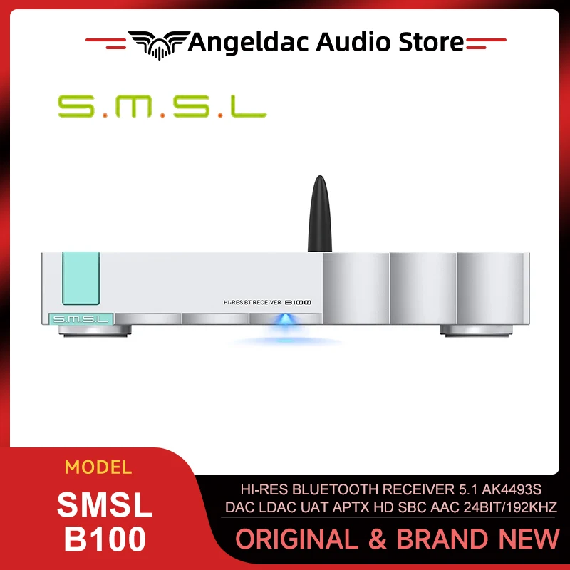 SMSL B100 HI-RES Bluetooth receiver 5.1 AK4493S DAC LDAC UAT APTX HD SBC AAC 24bit/192kHz