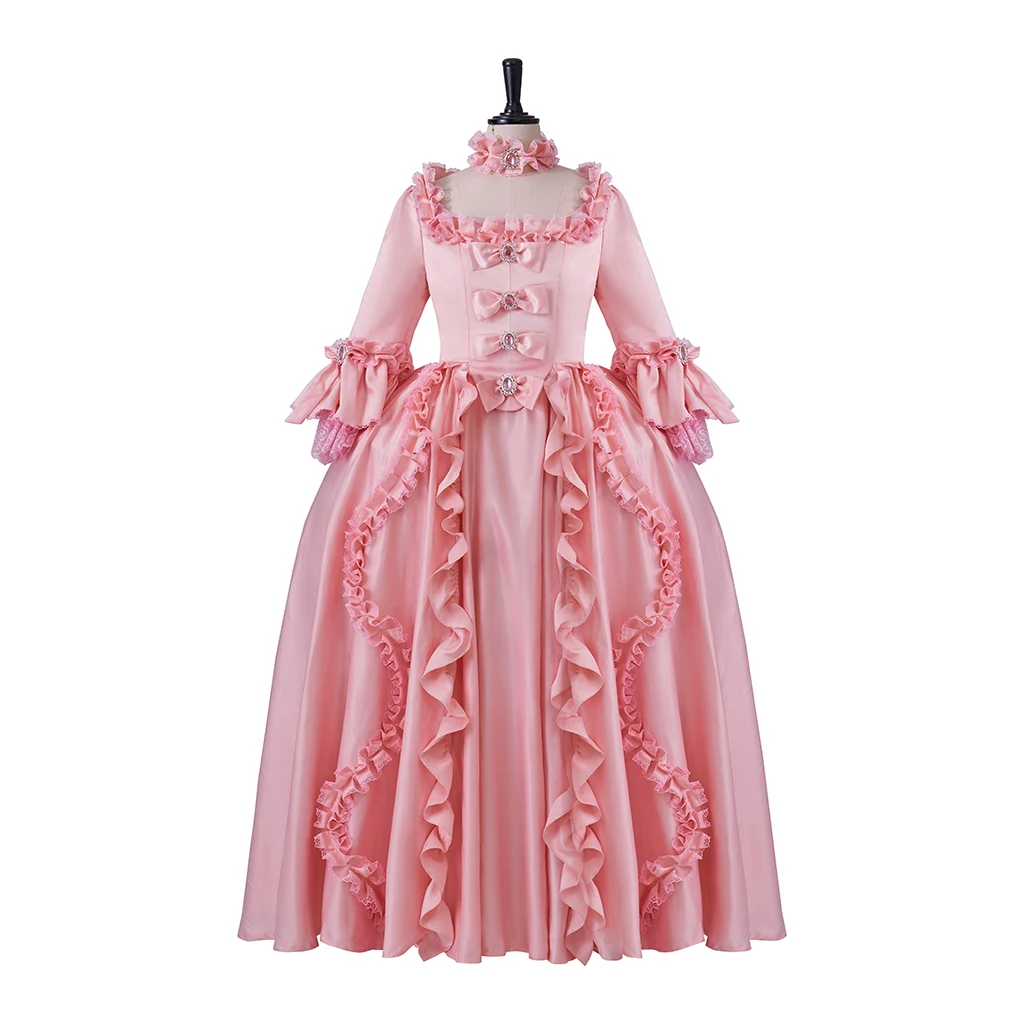 

Medieval Marie Antoinette Pink Dress Rococo 18th Century French Rococo Colonial Dress Vintage Ball Gown Renaissance Costume