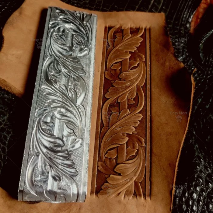 3D Vintage Design Rolled Vine Branch Pattern Belt Emboss Stamps Metal Pressing Mold  Leather Craft Carving Hydraulic Pressure