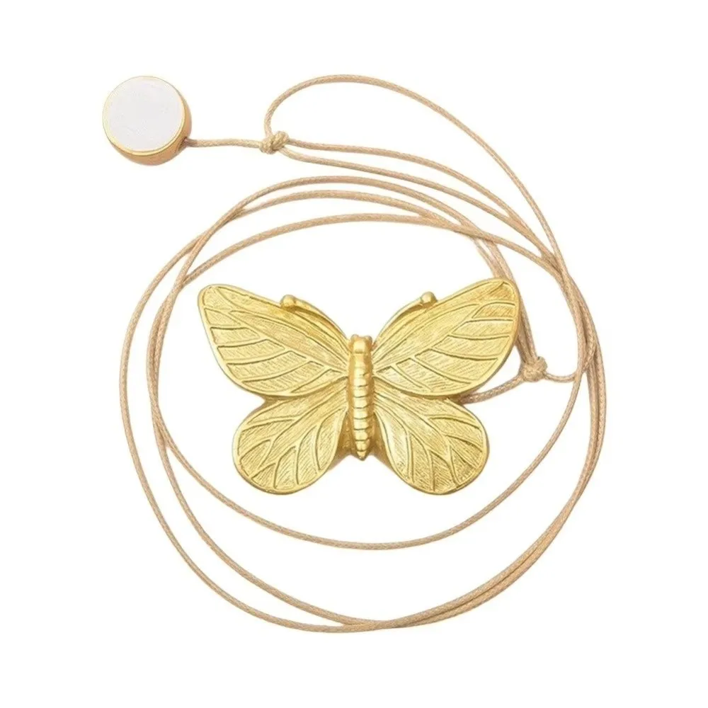Plastic Magnetic Curtain Tieback Butterfly Shape Magnetic Closure Curtain Rope Holder Adjustable Rope Portable Curtain Buckle