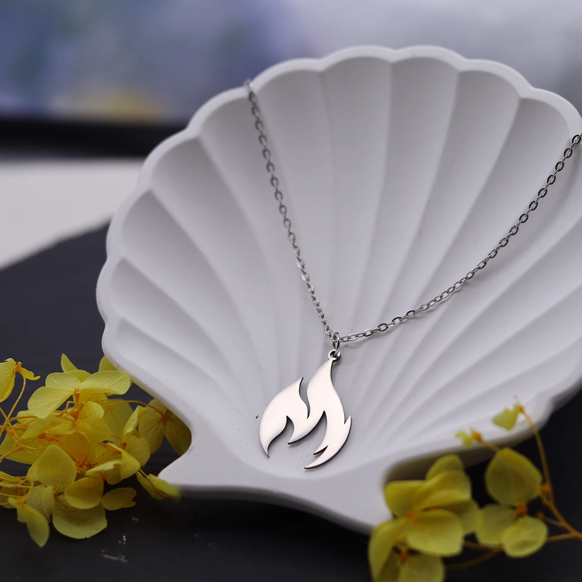 كينيتيال الفولاذ المقاوم للصدأ الرجال لهب قلادة قلادة فاسق موضة النار سحر قلادة مجوهرات هدية بالجملة #4