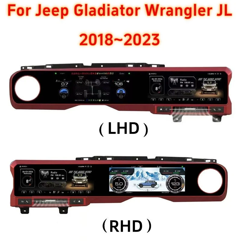Dual-screen Car Radio Android For Jeep Gladiator Wrangler JL Rubicon 2018~2023 GPS Navigation Audio Multimedia Stereo Head Unit
