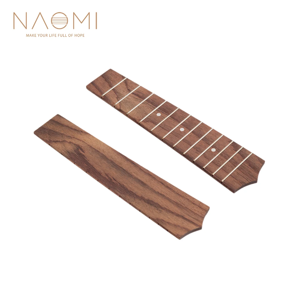 

NAOMI 21" Ukulele Fretboard Rosewood Ukulele Fretboard Fingerboard 12 Frets For Soprano Ukulele New Ukulele Parts Accessories