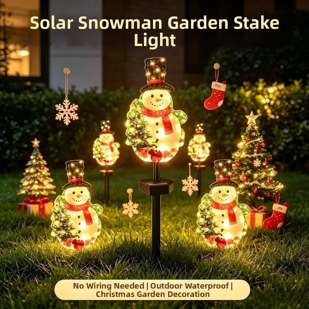 Solar Powered Christmas Solar Light Snowman Santa Claus Santa Claus Pathway Lights Weatherproof Waterproof