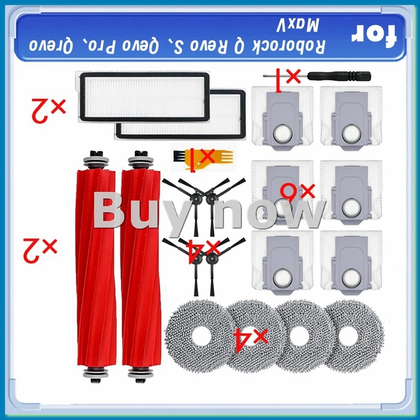 

Для робота Q S, Qevo Pro, Qrevo MaxV, вакуумный ролик, боковая щетка HEPA-фильтр, накладка для швабры, мешок для пыли-A75P