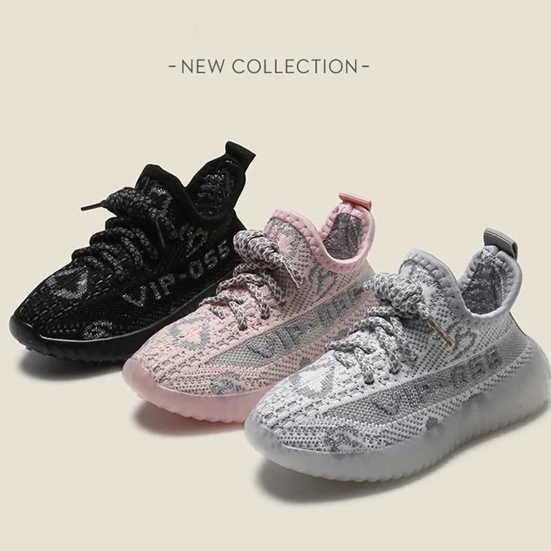 2024 Children Spring Autumn Stylish Comfy Sneakers Breathable Mesh Lightweight Lace-Ups Causal Boys Girls Soft Shoes