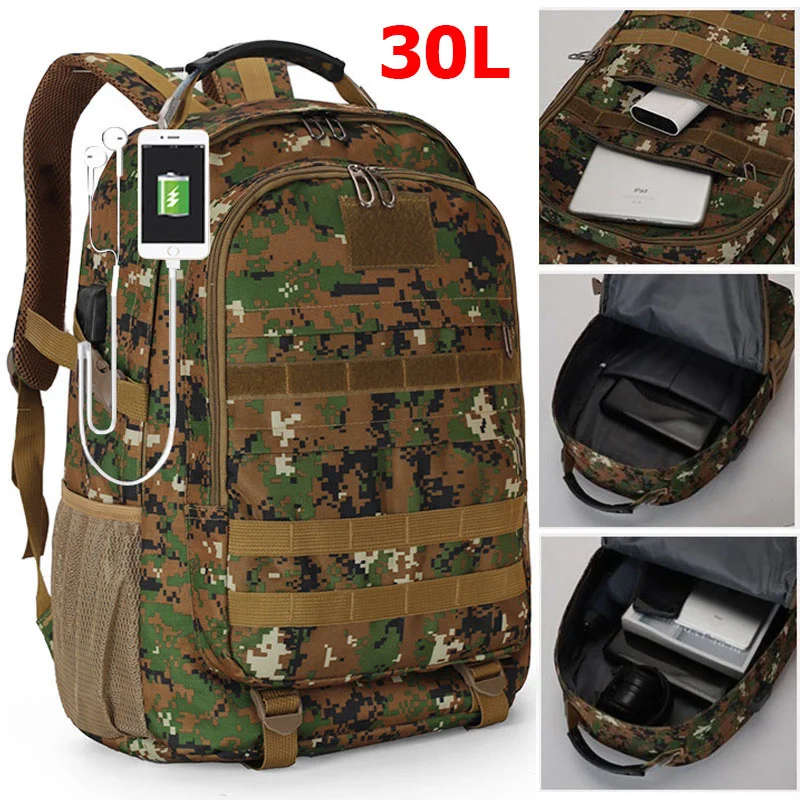 

30L Unisex Men Outdoor Army Military Camouflage Tactical Backpack Travel Sport Bag Pack Hiking Climbing for Male Female