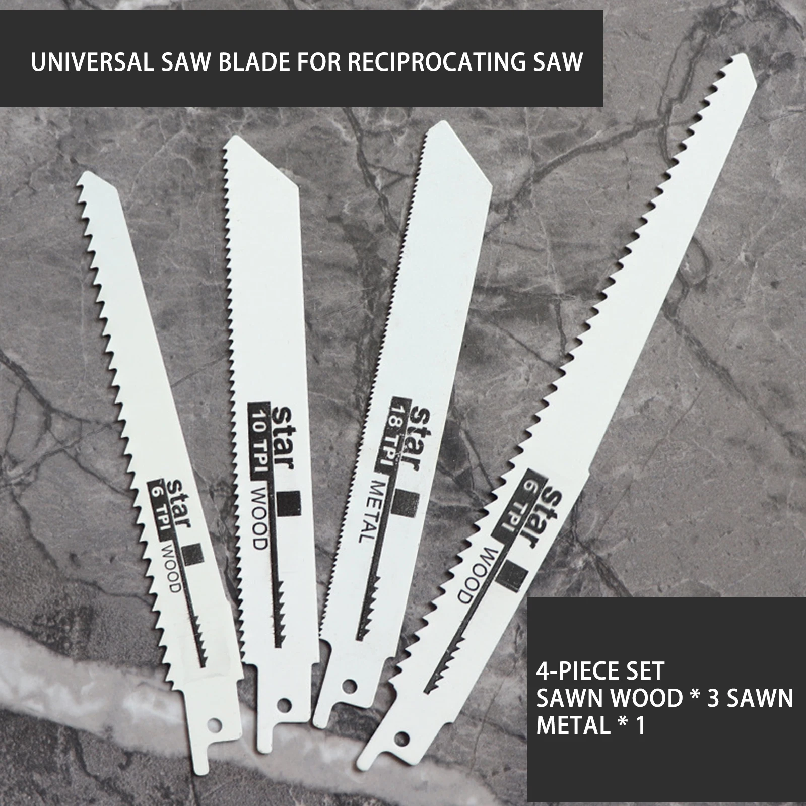 4PCS Jig Saw Blades Saber Saw Reciprocating Saw Blade Hand Saw Blade For Wood Metal Reciprocating Saw Power DIY Woodworking Tool