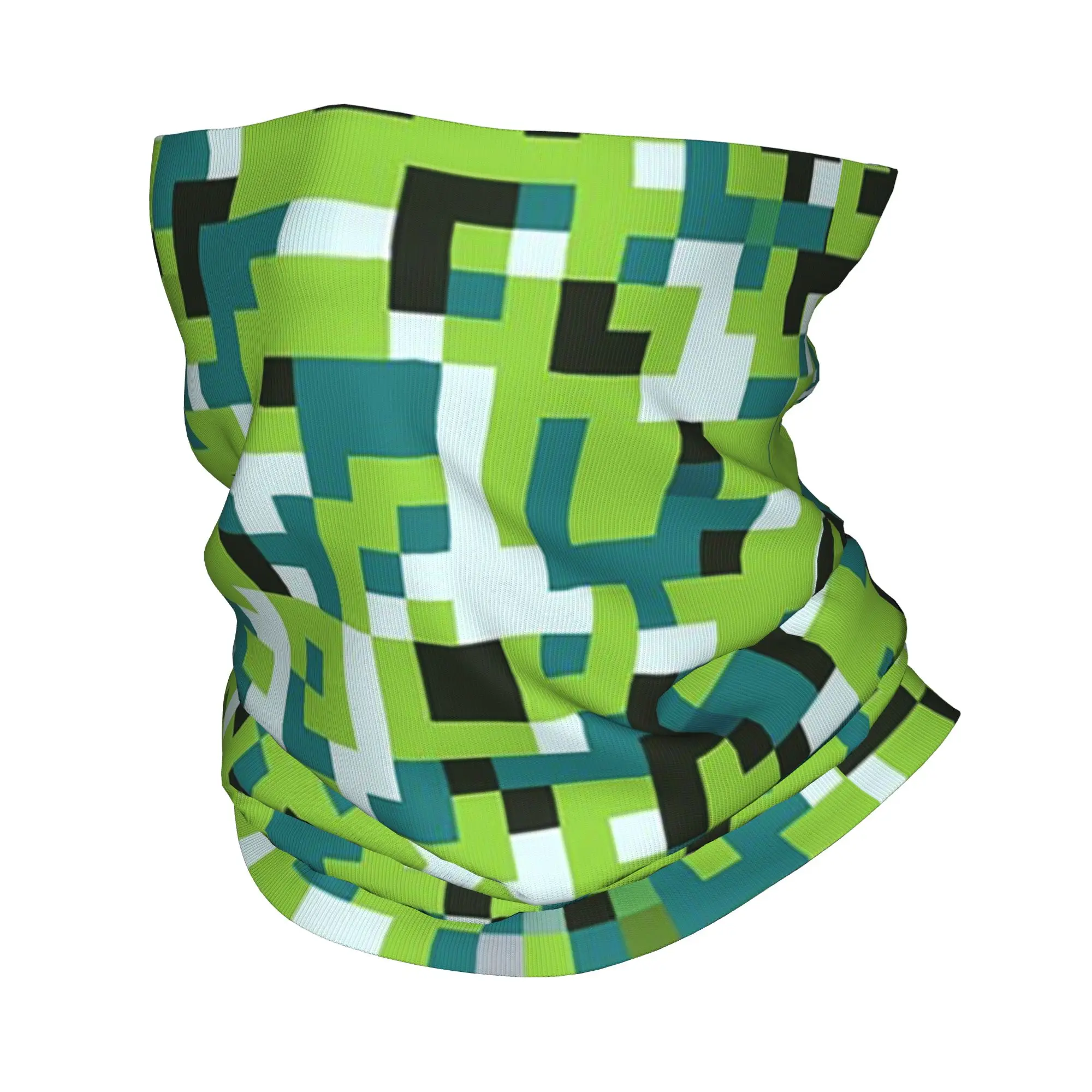 Pixel Mosaic Camouflage Bandana Neck Gaiter Printed Wrap Mask Scarf Multifunction Headband Hiking Fishing Unisex All Season