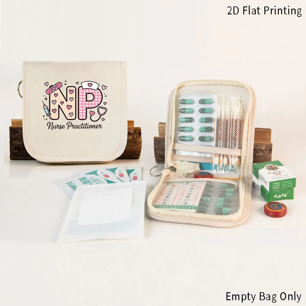 Band-Aid Stethoscope Print Mini Medicine Bag, Multi Colors Optional, Portable Travel Pill Storage Pouch, Nurse Day Gift for Medi