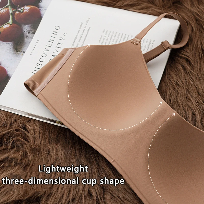 One Piece Seamless Bras Thin Gather Underwear No Steel Rings Bra Soft Comfortable Breathable Underwear Sexy Women's Intimates image 3
