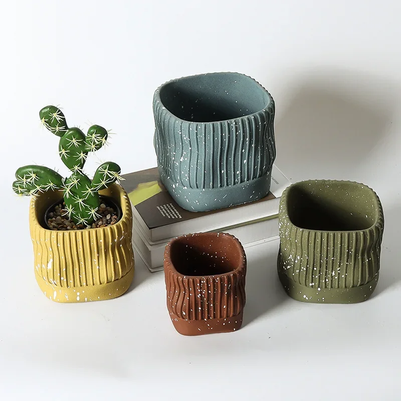 Nordic Cement Flower Pot Simple Fashion Creative Indoor Balcony Green Plant Green Radish Succulent Flower Pot Decoration