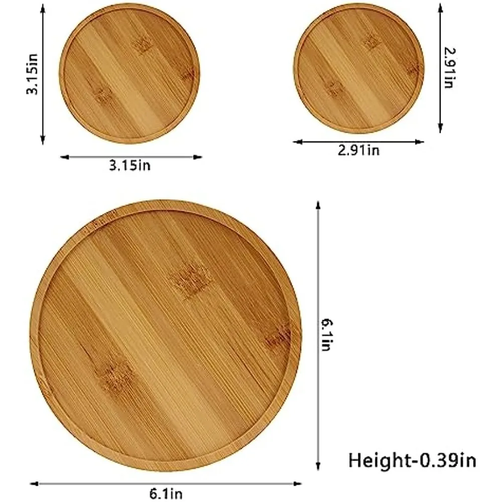 Wooden Round Tray Platter Wooden Tray Used for Home Kitchen Decoration Food Fruit Vegetable Deli Appetizer Tray for Parties