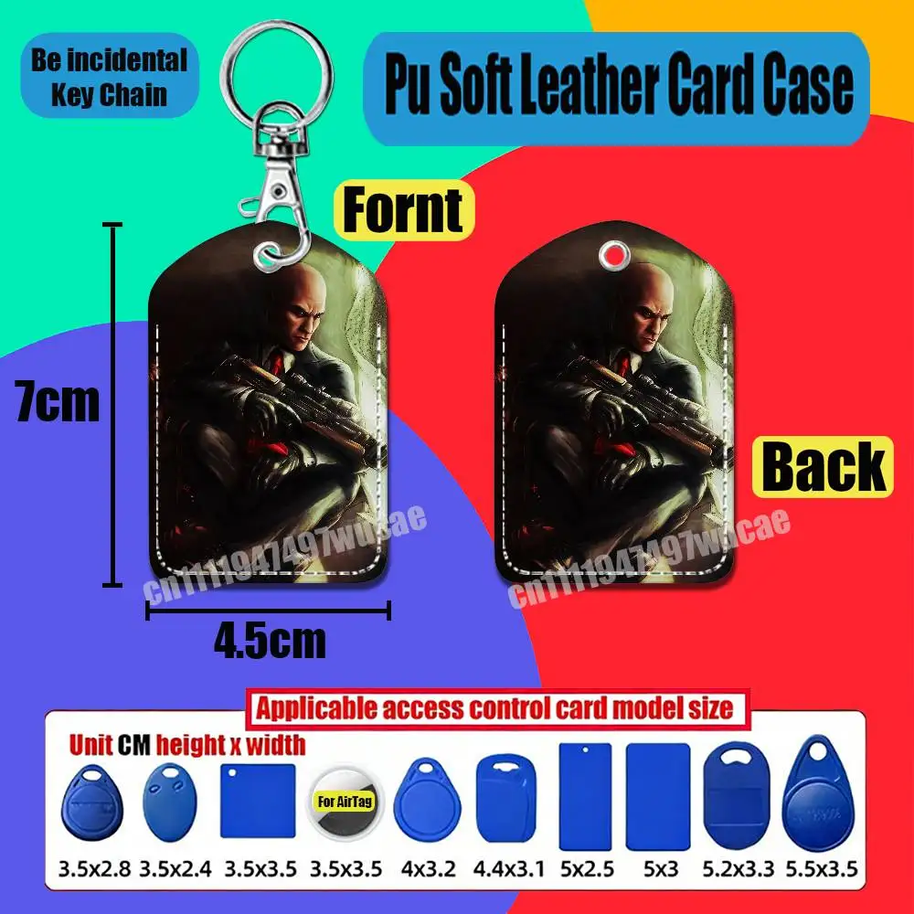 For Agent 47 Hitman For AirTag Case Card Holder Sleeve ID Credit Bank Access Badge For Air Tag Case Shell view 3