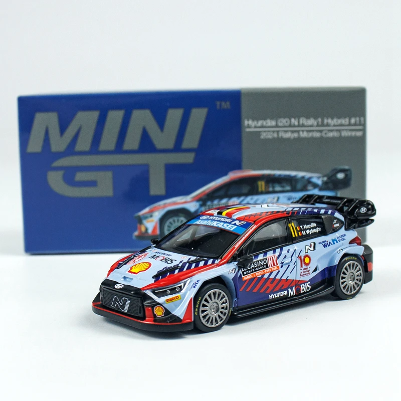 

1:64 Hyundai i20 N Rally1 Hybrid #11 2024 Die-cast alloy car model, boy room decoration, adult collectible display item.