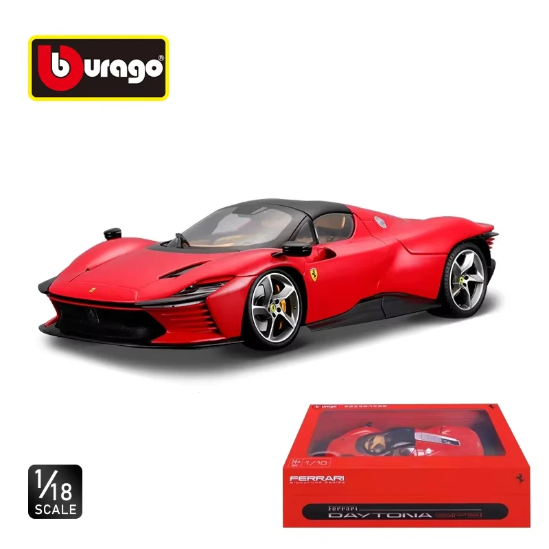 Bburago Ferrari-鋳造スポーツカーモデル,デイトナ1:18,合金シミュレーションsp3,収集おもちゃ,子供と大人へのギフト